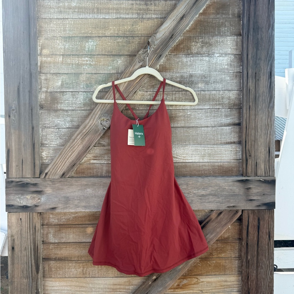 HALARA Rust Red Dress with built in shorts